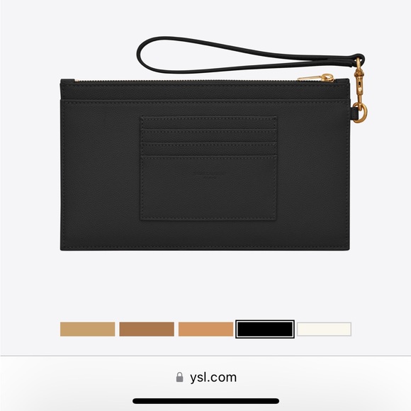 YSL Large Bill Pouch in Black and gold hardware. Good used condition. Authentic. - Picture 4 of 7